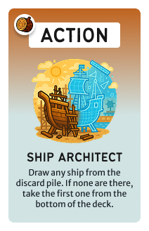 Action card: Ship Architect: draw any ship from the discard pile