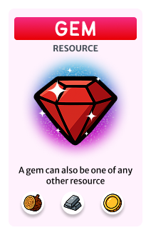 Resource card: Gem, counts as any resource